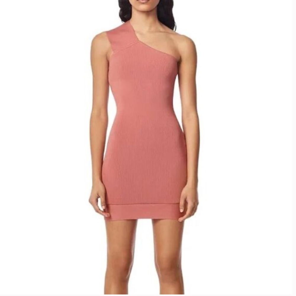 Herve Leger Asymmetrical Dress in Terracotta